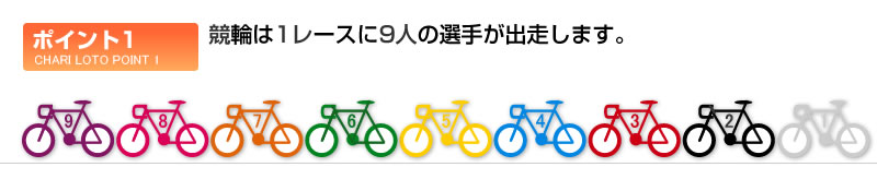 競輪は1レースに9人の選手が出走します。