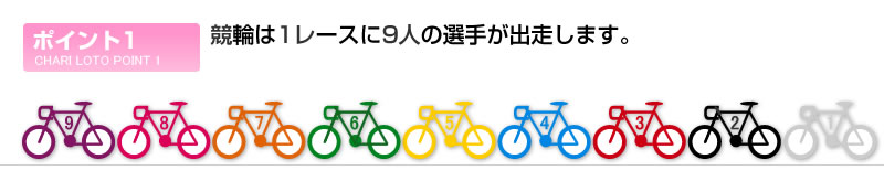 競輪は1レースに9人の選手が出走します。