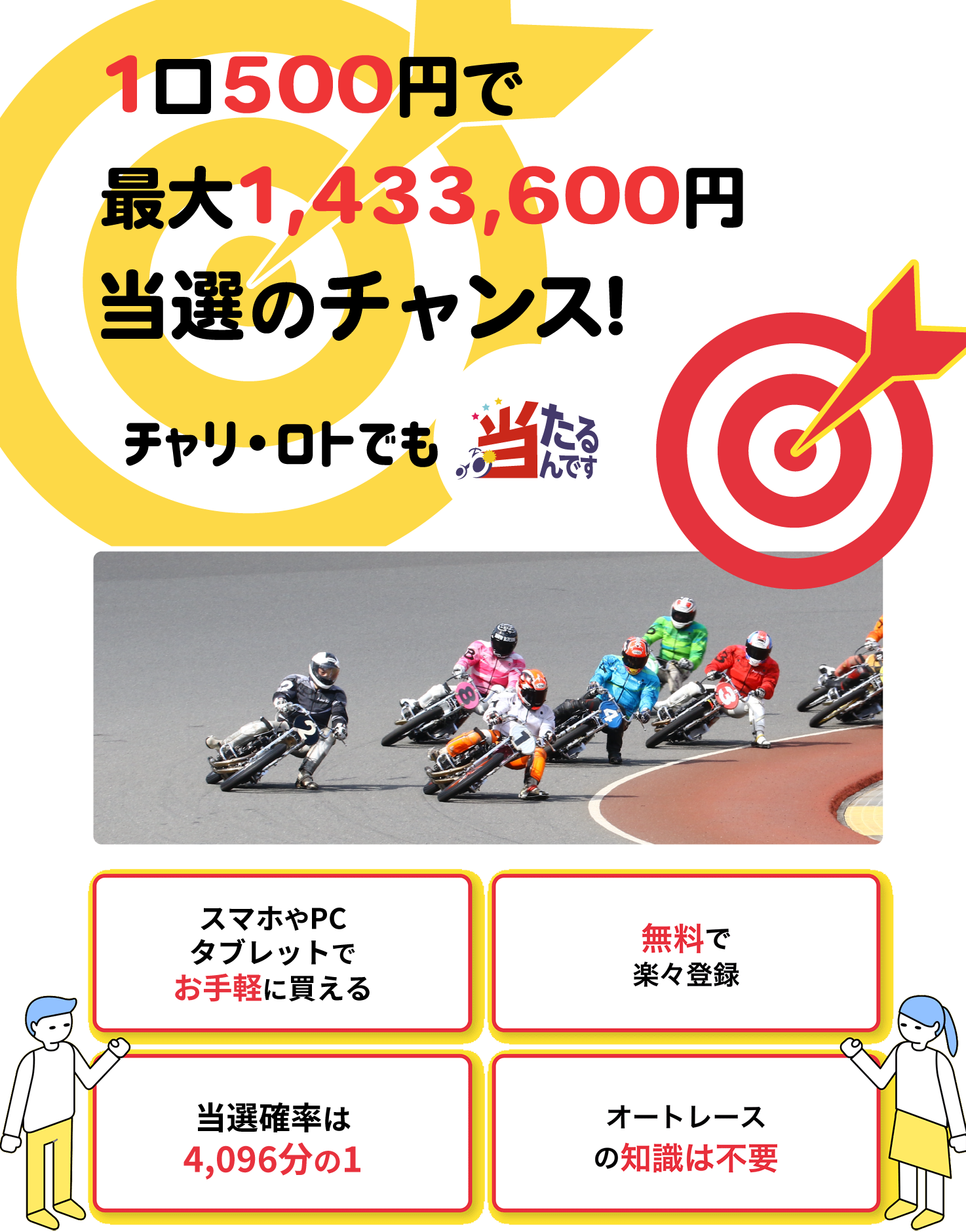 1口500円で高額当選のチャンス！